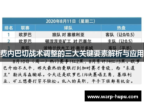 费内巴切战术调整的三大关键要素解析与应用