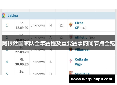 阿根廷国家队全年赛程及重要赛事时间节点全览 阿根廷国家队全年赛程及重要赛事时间节点全览